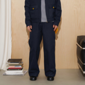APOECHO 长裤 日系纯棉藏青色多口袋直筒cleanfit风时尚 休闲工装