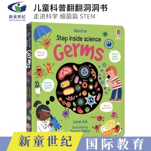 细菌天气 Step Weather Usborne 百科翻翻洞洞书 英文原版 Science 少儿英语科普读物 Inside 进口儿童图书 Germs STEM 走进科学