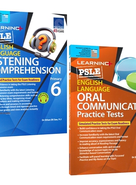 SAP 新加坡小六会考 英语听力与口语模拟题 Learning PSLE English Oral And Listening 小学6年级英语练习册 小升初教辅 英文原版