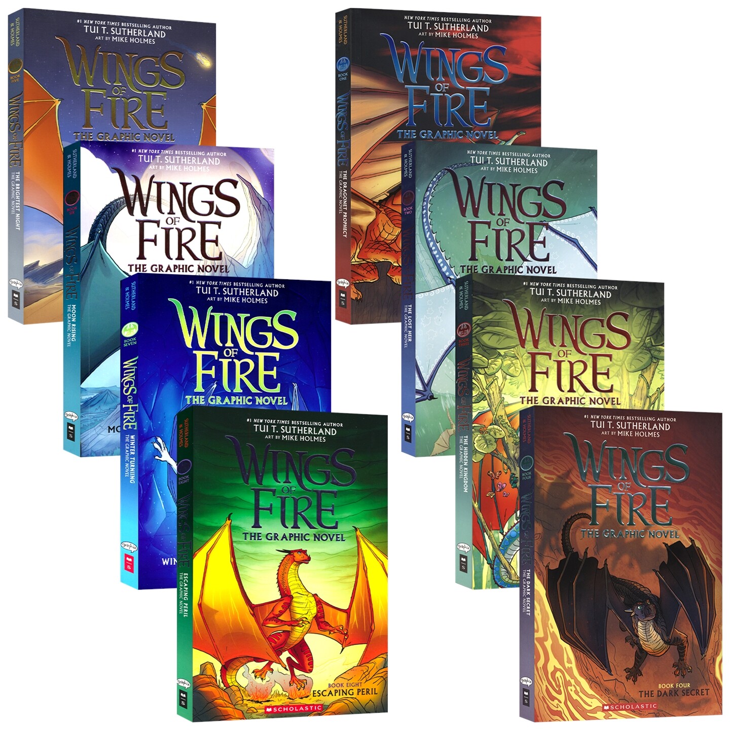 Wings of Fire Collection 火翼飞龙漫画版1-8 儿童全彩英语漫画书 9岁+ 纽约时报推荐 奇幻冒险 小学生课外读物 英文原版进口图书