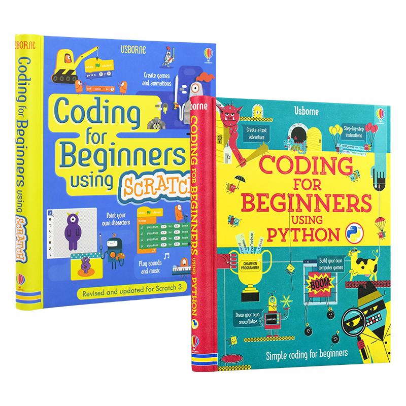 Usborne Coding For Beginners Using Python&Scratch 初学计算机编程语言 儿童计算机启蒙指导活动书 网站搭建 英文原版百科读物
