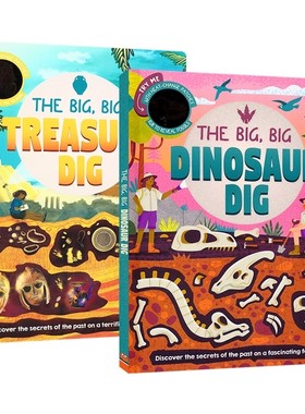 The Big,Big Treasure Dinosaur Dig 宝藏&恐龙大挖掘 考古场景创意科普 百科读物 英文原版进口儿童图书