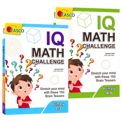 【自营】Casco IQ Math Challenge Primary 1-6 新加坡数学  小学数学IQ挑战练习 1-6年级  逻辑能力 数学思维 英文原版进口图书