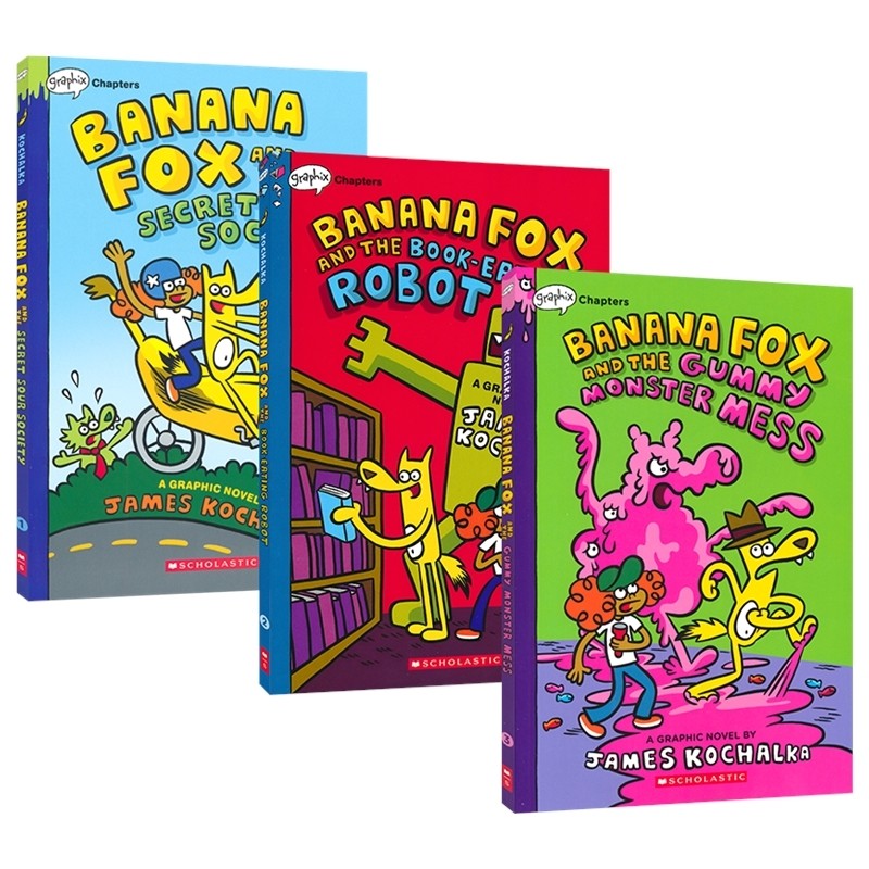 Scholastic Banana Fox 香蕉狐狸系列3册 美国学乐全彩漫画小说 小学课外读物 英文原版进口儿童图书