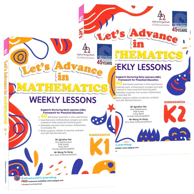 新加坡数学 SAP Let's Advance in Mathematics Weekly Lessons K1-2 数学趣进阶 每周一课练习册 幼儿思维启蒙 英文原版进口教辅