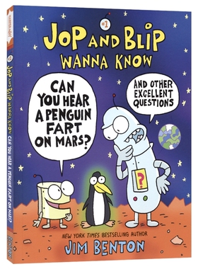 Jop and Blip Wanna Know 1 Can You Hear a Penguin Fart on Mars 你能听到火星上的企鹅放屁吗 全彩漫画 英文原版进口儿童图书