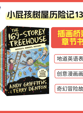 英文原版 The Treehouse Collection 小屁孩树屋历险记13册 13-169层疯狂树屋历险记 儿童插画桥梁章节书 英语读物