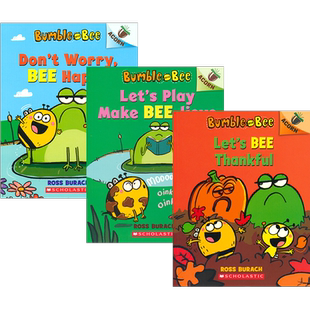 Bumble and Bee 01-03 Don't Worry Bee Happy 大黄蜂和蜜蜂 学乐ACORN橡果系列桥梁书 启蒙漫画桥梁书 英文原版进口图书