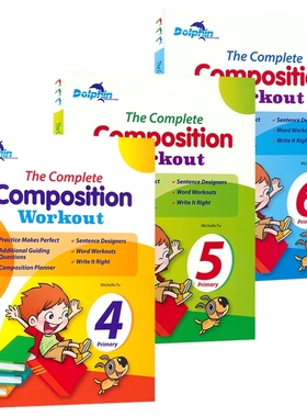Dolphin The Complete Composition Workout 新加坡英语 小学4-6年级 英语写作练习册 写作技巧指导 作文提升 英文原版进口教辅