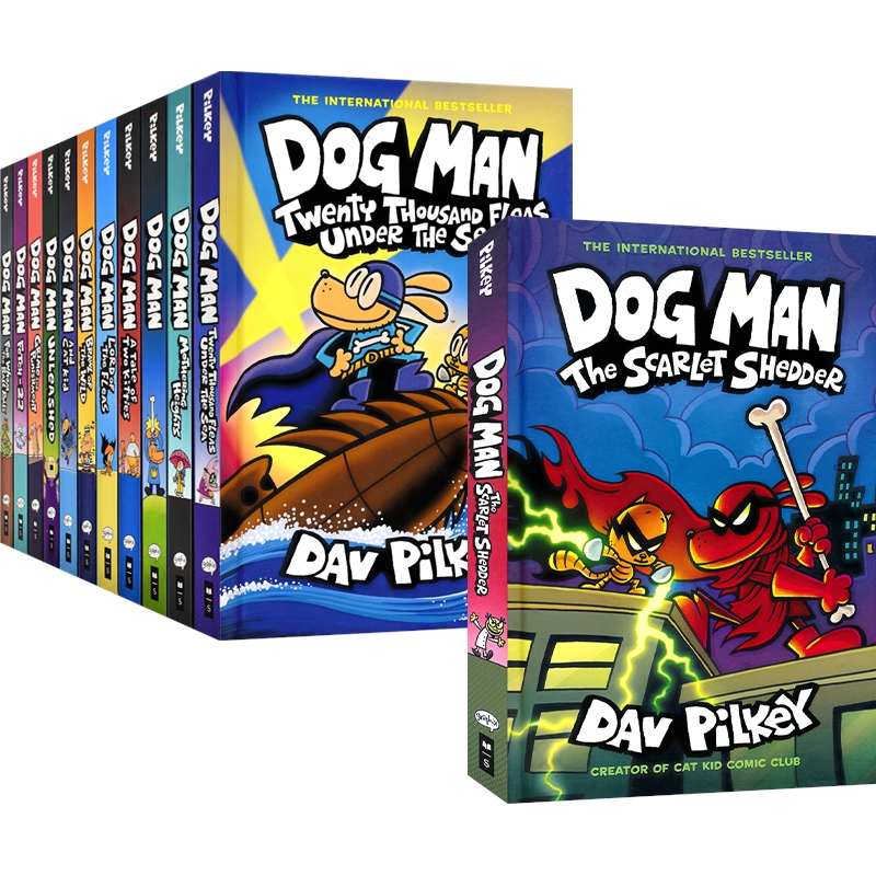 英文原版漫画Dav Pilkey Dog Man 1-12神探狗狗的冒险精装 7-12岁儿童人气英语漫画章节书英文原版进口中小学生英语课外读物-封面