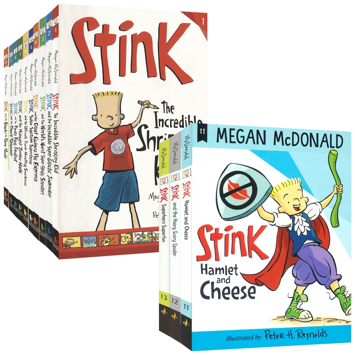 Stink 小男孩日常生活故事1-13 桥梁读物 作者Judy Moody 儿童幽默章节小说 语言简单口语化 初级阅读 英文原版进口图书,书籍/杂志/报纸,儿童读物原版书,淘宝优惠券,粉丝福利购,淘宝优惠卷