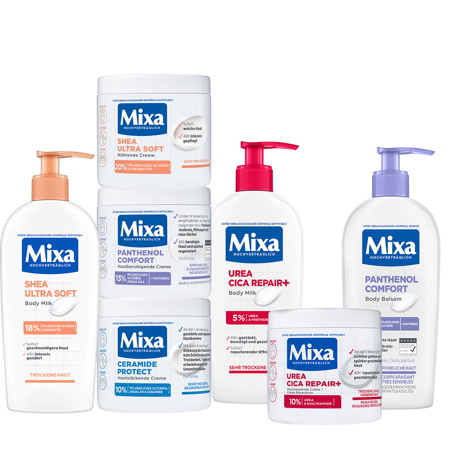 德国Mixa乳木果柔软肌肤泛醇保湿滋润修护护肤霜身体乳