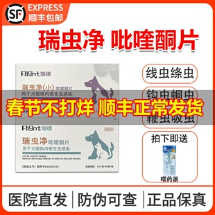 瑞德瑞虫净犬猫吡喹酮片驱寄生虫蛔虫绦虫鞭虫钩虫吸虫旋毛虫虫卵