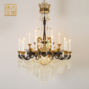 客厅楼梯复式 脱蜡全铜水晶吊灯法式 楼创意别墅奢华 欧式 杰瑞唐宝