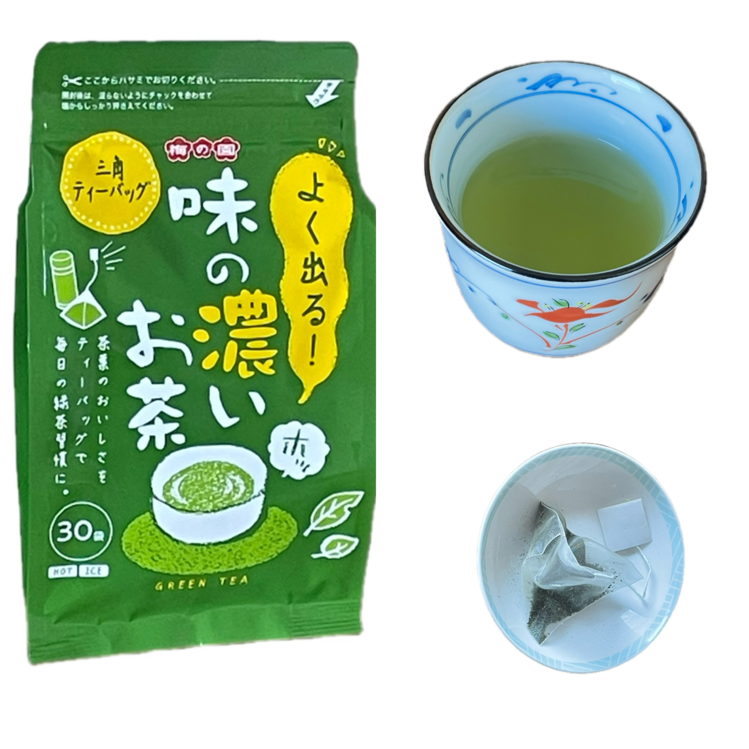 日本原装绿茶袋泡茶三角包纱包春茶煎茶30包入