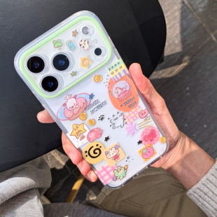 九点半双层鎏金童趣风拼贴小狗甜甜圈适用于苹果17ProMax手机壳iphone17Pro 15少女心可爱保护套 16ProMax