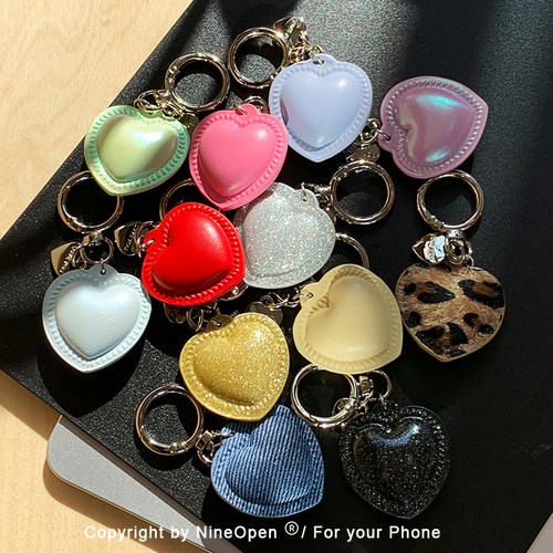 彩色皮质爱心手机壳挂件