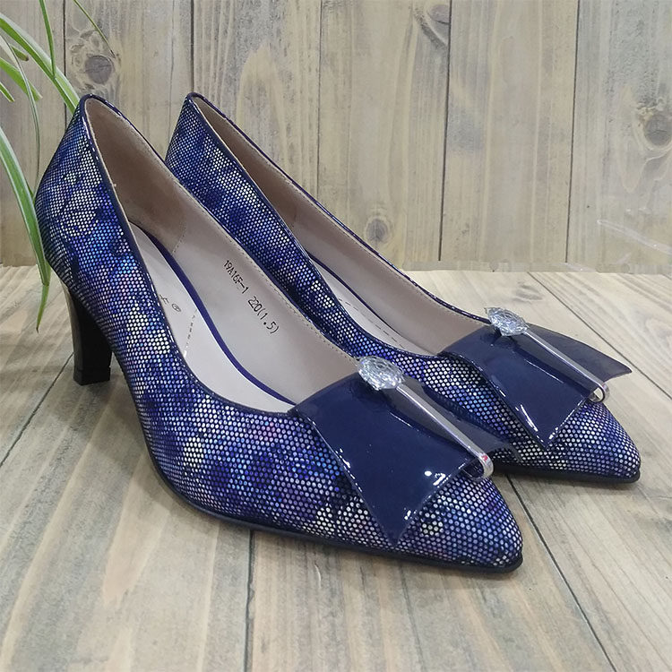 茉莉卡正品女鞋进口小牛皮中高跟羊皮内里女单瓢鞋19a16f-1