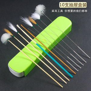 专业采耳工具套装鹅毛棒鸡毛棒掏耳朵羽毛毛蘑菇头卷棉棒马尾鹤毛