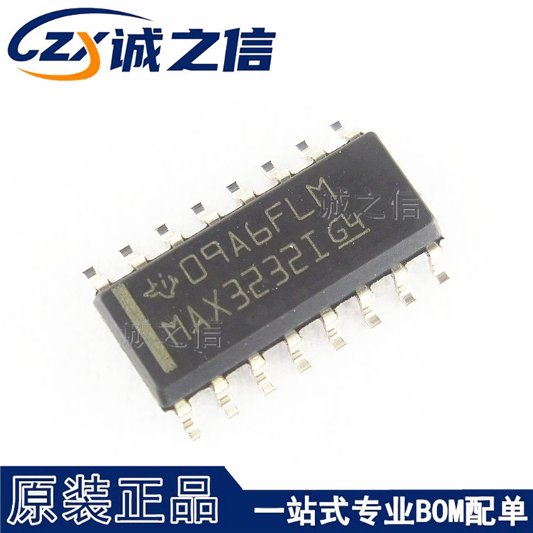 MAX3232IDR SOP16 贴片 现货供应 丝印MAX3232I RS232收发器芯片