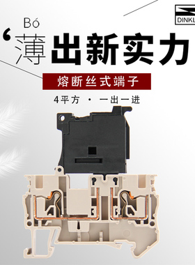 DP4N-TFL(5X20)直插式熔断丝端子一进一出4mm², 400V, 6.3A,灰色