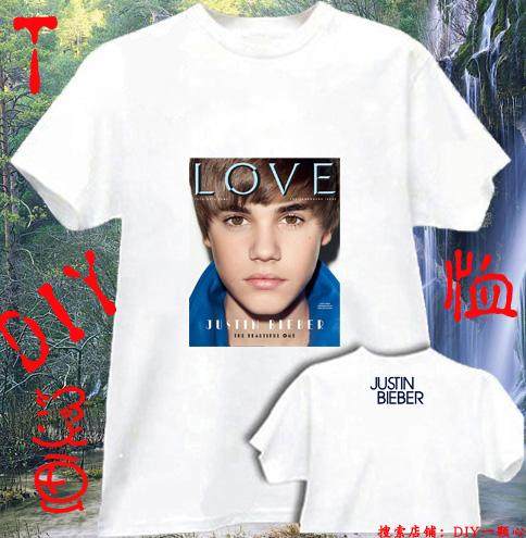 Justin Bieber贾斯汀比伯图片T恤粉丝礼物定制男女生夏装纯棉衣服,个性定制/设计服务/DIY,T恤印制,淘宝优惠券,粉丝福利购,淘宝优惠卷