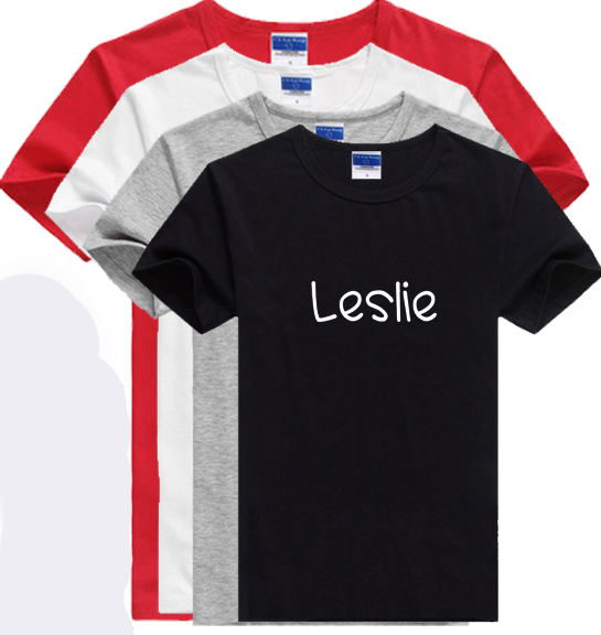 张国荣Leslie纪念哥哥文字T恤衫周边纪念衣服黑色款纯棉DIY定制