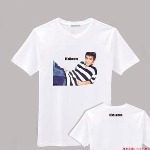 陈冠希图片英文字自定义头像小孩相片男女士夏棉上衣同款周边衣服