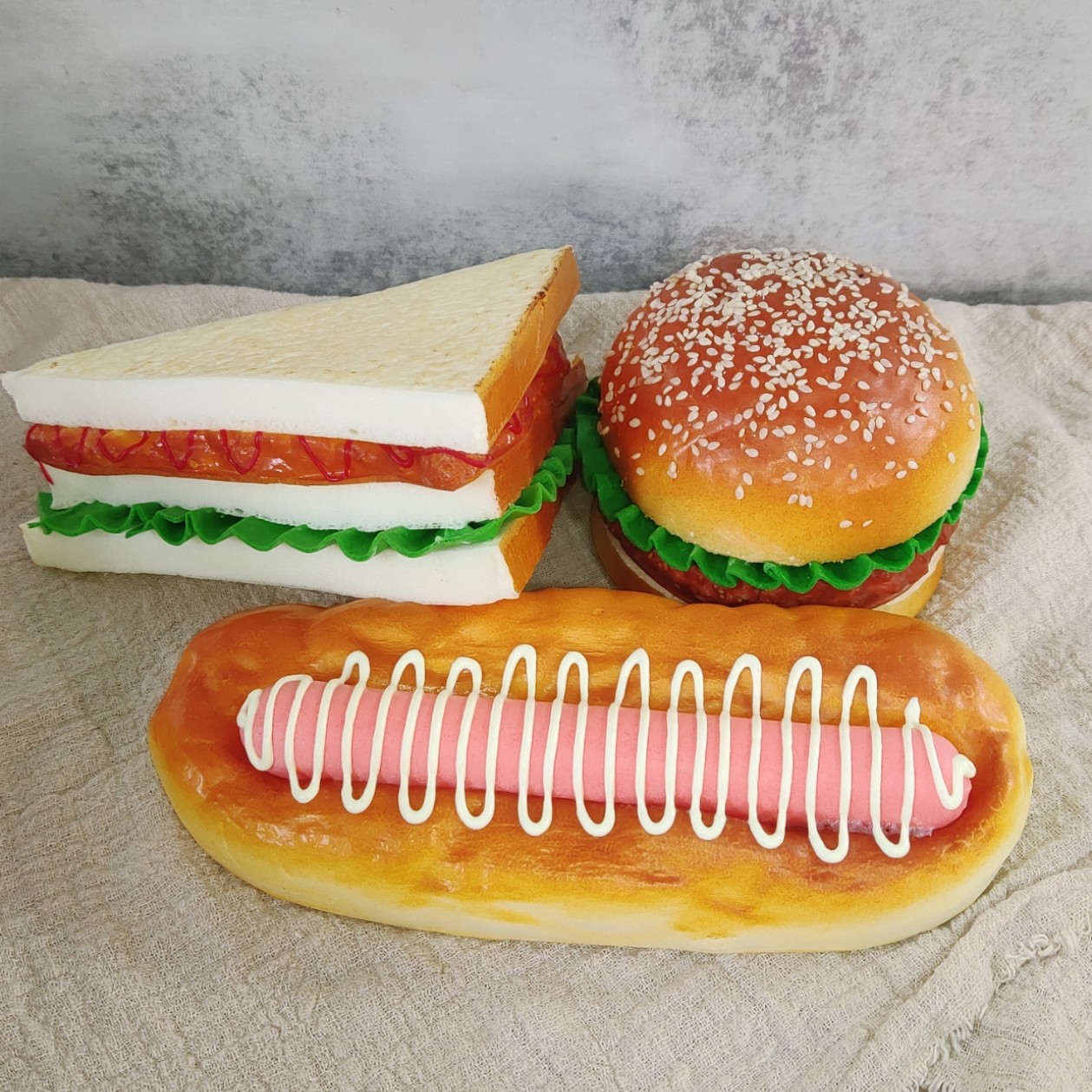 以假乱真仿真汉堡软食物模型道具