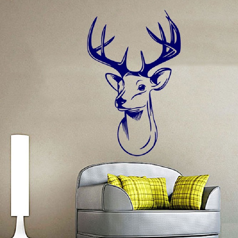 梅花鹿新款动物新年墙壁墙面装饰墙贴客厅餐厅卧室玄关沙发背景贴