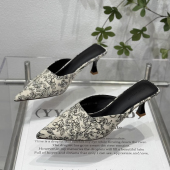 百搭尖头细跟小众高跟凉鞋 外穿2026新款 女夏季 国风复古包头半拖鞋