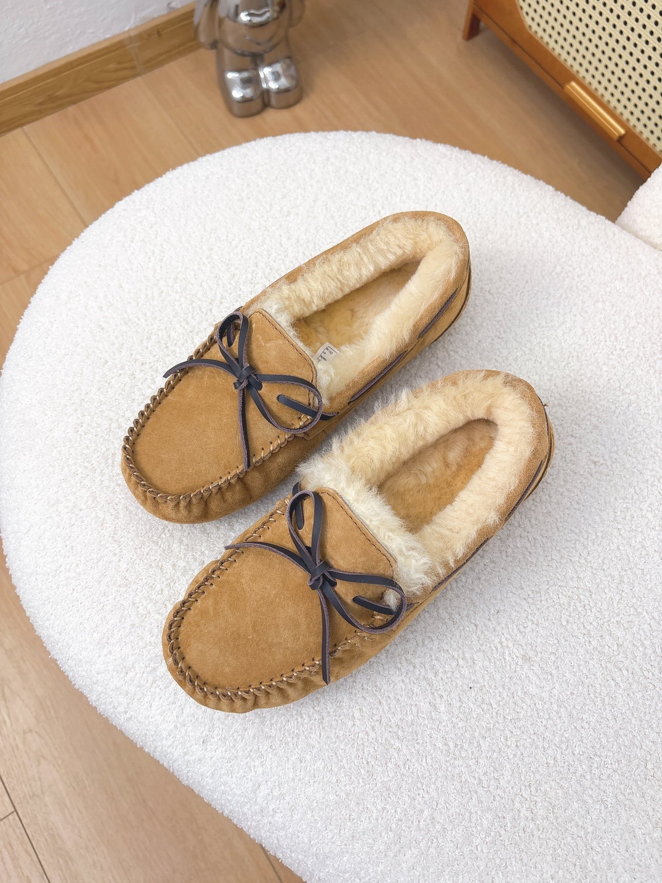 欧货真皮平底乐福鞋女冬款一脚蹬懒人豆豆鞋羊皮毛一体棉鞋雪地靴,女鞋,时尚雪地靴,淘宝优惠券,粉丝福利购,淘宝优惠卷