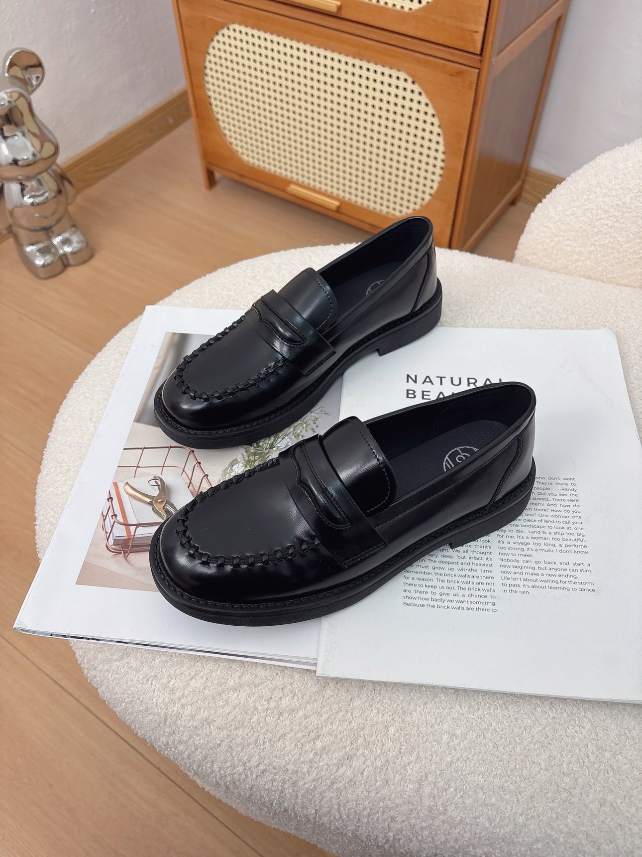 真皮厚底乐福鞋女2026新款英伦风通勤小皮鞋一脚蹬懒人单鞋豆豆鞋,女鞋,乐福鞋（豆豆鞋）,淘宝优惠券,粉丝福利购,淘宝优惠卷