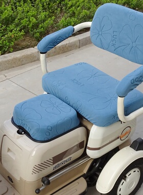 电动三轮车坐垫套罩三连坐小巴士四季通用座套防滑防晒老年代步车