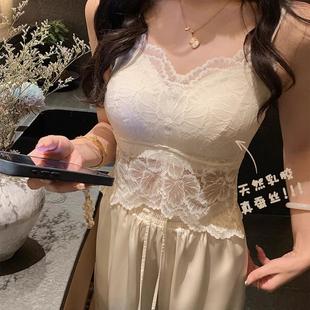 若隐若现美到窒息 超显腰细 白色鱼尾蕾丝 法式 复古温柔清纯系
