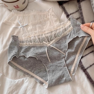 初梦甜曲 纯棉 日系少女感甜美舒适女士纯欲风蕾丝内裤 女2025新款