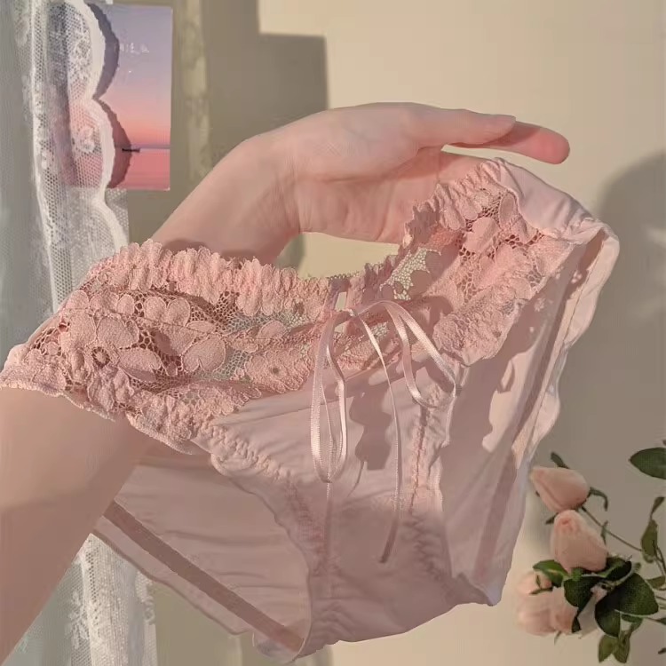 软糖～纯欲又俏皮！纯情玫瑰甜美少女镂空蕾丝性感纯欲女士