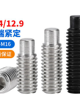 304/12.9级不锈钢圆柱紧定内六角螺丝钉凸端机米钉M2M4M5M6M8-M16