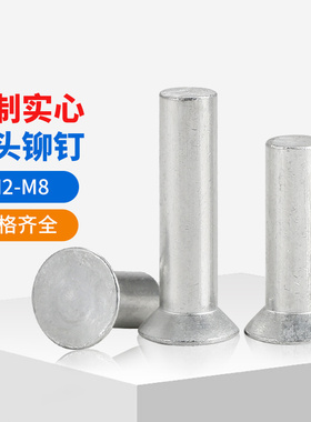 沉头铝铆钉GB869平帽敲打式平锥头实心铝制铆钉M2M2.5M3M4M5M6M8
