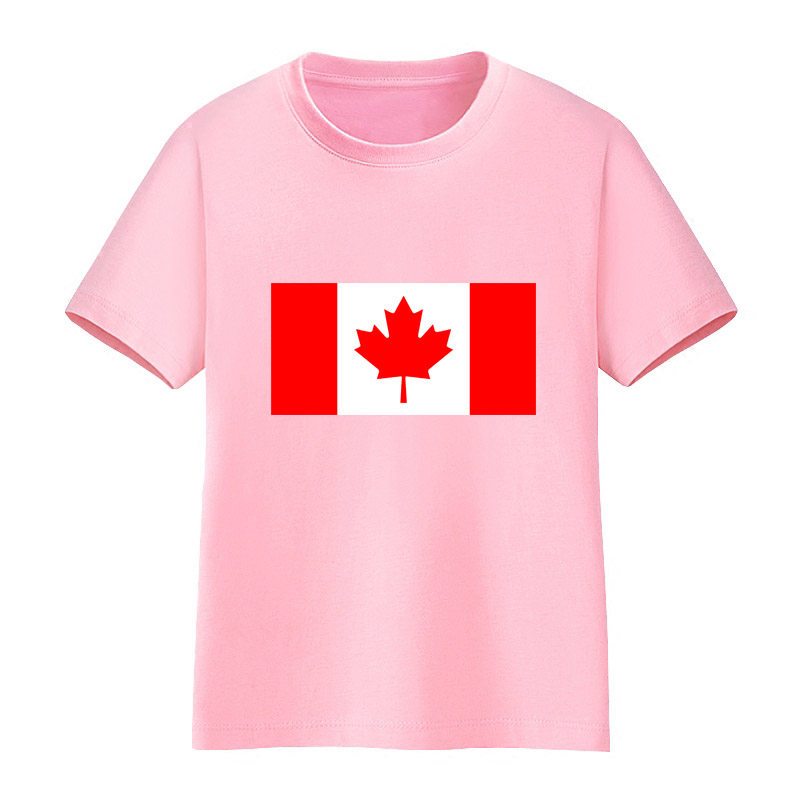 加拿大国旗T恤男童短袖女儿童大中小学生班服运动会比赛球衣少年