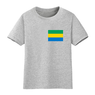 小学生服可以定做男女儿童短袖T恤加蓬国旗衣服表演活动半袖纯棉