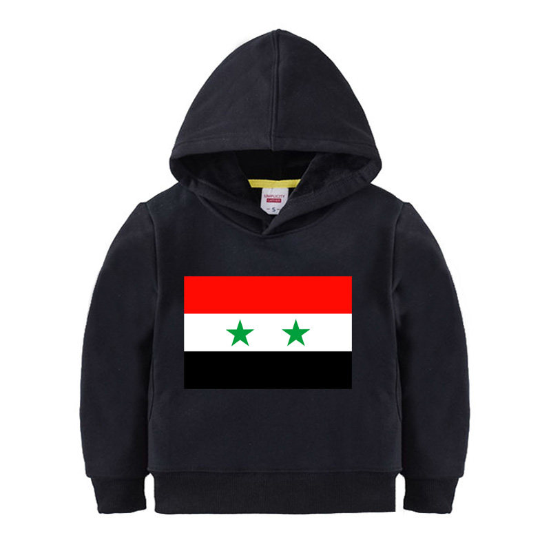叙利亚国旗卫衣男童女孩中小学生运动会亲子装连帽服装外套幼儿园