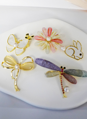 古名珍珠胸针雅风 复古风套装高档珍珠别针防走光隐形配饰领口G