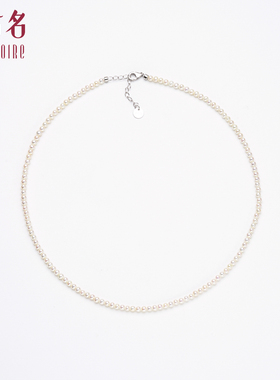 Gloire/古名S925银淡水珠小米珠项链3-4mm