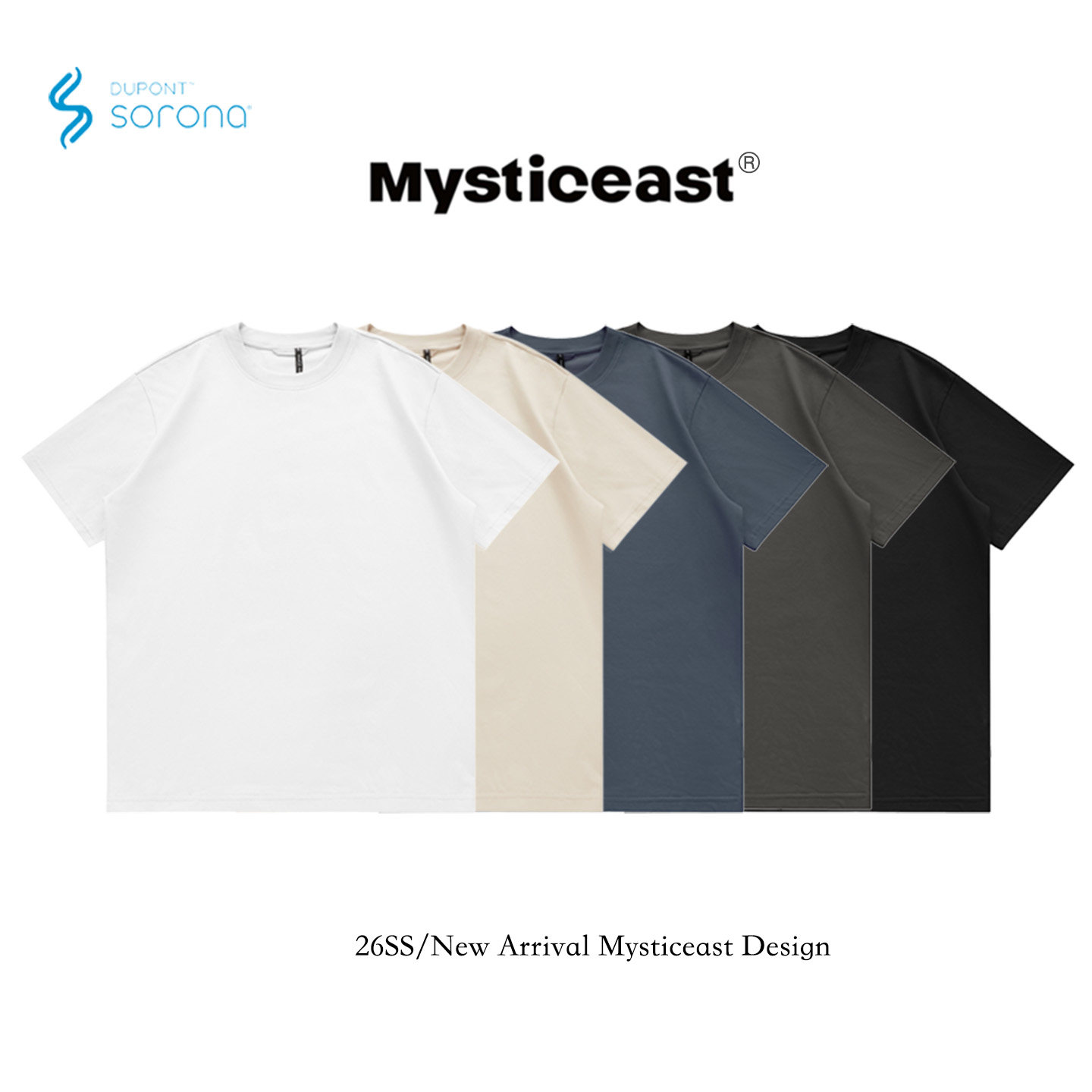 Mysticeast「5合1」26SS索罗娜凉感速干重磅纯白色t恤短袖男款夏
