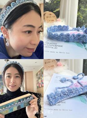 手织甘比同款星空发带毛线编织绝美发箍女高级感洋气时尚头饰发饰