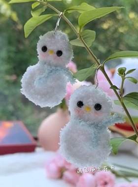 超萌可爱毛绒雪人围巾耳环
