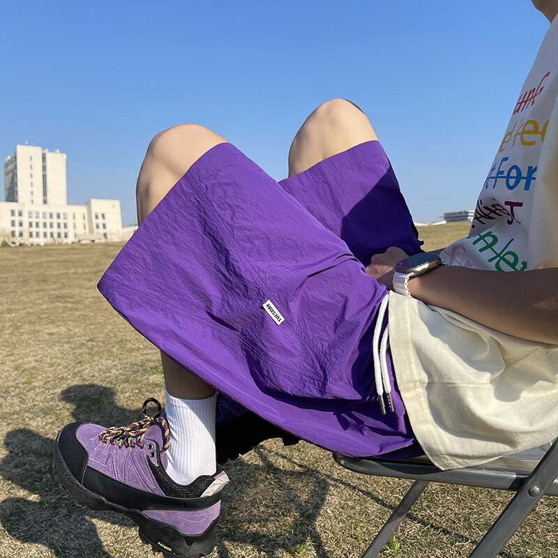 大码透气速干短裤男薄款多巴胺