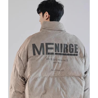 立领棉服男冬季加厚麂皮绒棉衣