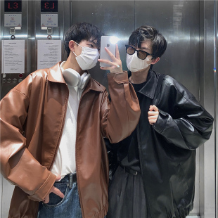 春秋ins潮皮衣男外套痞帅机车高级感港风夹克2022新款 上衣服潮牌